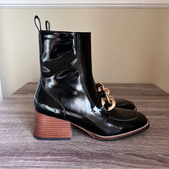 Steve Madden Shoes - Steve Madden Loreen Black Patent Faux Leather Boots,  Size 7